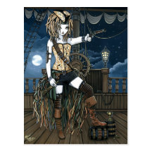 "Helena" Himmel-Piraten-Schiffs-Mond-Feen-Postkart