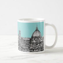 Hellblaue italienische Tinte Tee Tasse