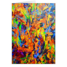 Helle bunte abstrakte Kunst-Mehrfarbenmalerei Grußkarte