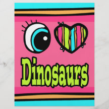 Helle Liebe-Dinosaurier des Augen-Herz-I Bedruckte Flyer