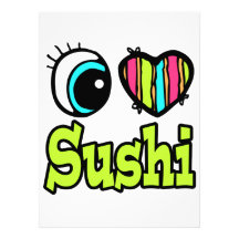 Helle Liebe-Sushi des Augen-Herz-I Einladung