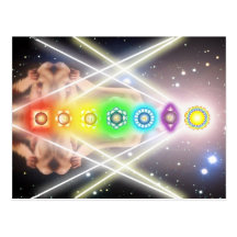 Helle Meditation chakra Beleuchtung Postkarten