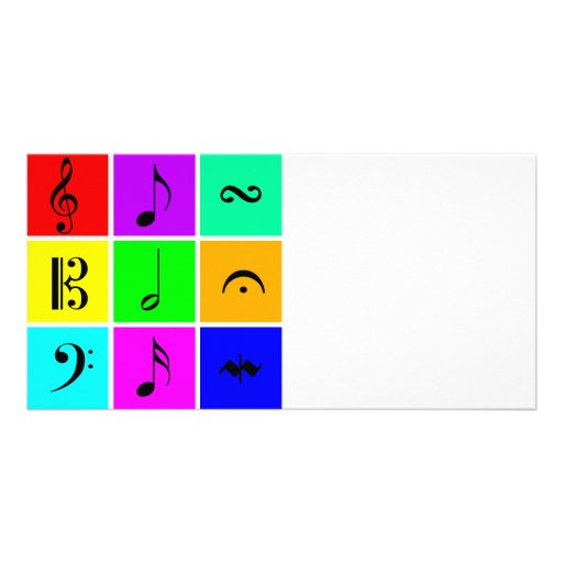 helle Musiksymbole Fotokarte