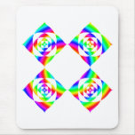 Helle Regenbogen-FarbBlumen. Auf Weiß Mousepad