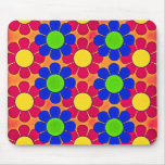 Helle Retro Pop-Power-Blumen Mauspads