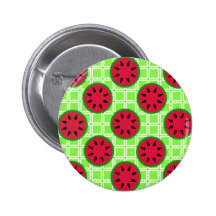 Helle Sommer-Picknick-Wassermelonen auf grünen Qua Buttons