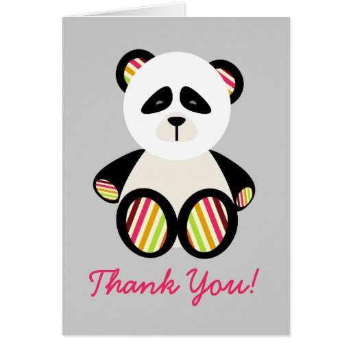 Helle Streifen-Panda-Bärn-Babyparty danken Ihnen Karte