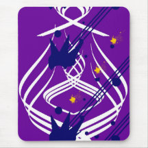 Helle Vektoren auf violettem Mousepad