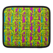 Heller Neondamast im Grün Sleeves Für iPads