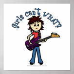 Helles Bass-Gitarren-Mädchen Posterdrucke