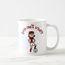 Helles Fußball-Mädchen im Rot Kaffeetasse