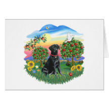 Helles Land - schwarzes Labrador Karte