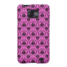 Helles rosa und schwarzes Damastmuster Galaxy SII Cover
