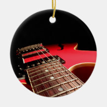 Helles rotes E-Gitarren-Foto Weihnachtsbaum Ornamente