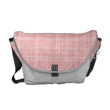 Hellgrau mit rosa karierter Bote-Tasche Kuriertasche