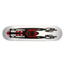 hellishmachina bedrucktes skateboard