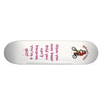 Hellrote Mädchen BMX Personalisiertes Skateboard