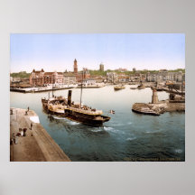 Helsingborg-Hafen und Rathaus Schweden Plakatdruck