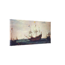 Hendrik Vroom - nehmen Sie an den Ostindien-Segelf Galerie Faltleinwand