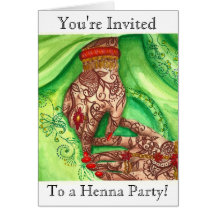 Hennastrauch-Party lädt ein Grußkarten