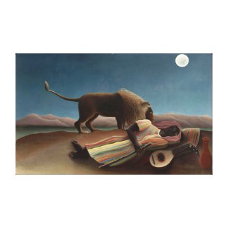 Henri Rousseau The Sleeping Gypsy Lion Moon Night Canvas Print