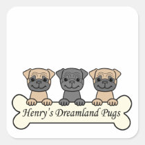 Henrys Traumland-Möpse aufkleber