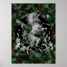 Heraldisches Einhorn Plakatdruck