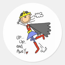 Herauf und wegmädchen-Held Runde Sticker