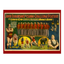 Herausforderungs-Zirkus-Plakat Johns Robinsons $25 Postkarte