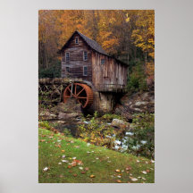 Herbst am Mahlgut-Mühldruck Poster