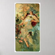 Herbst durch Alphonse Mucha ~ Kunst Nouveau Plakat