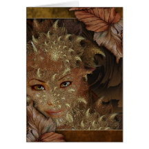 Herbst-hölzerne Nymphe Grüße u. Notecards Grußkarten