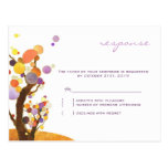 Herbst-Liebe-Baum-lila Hochzeits-Antwort (4.25x5.6 Postkarten