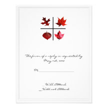 Herbst-Quadrat - Fall-Blattentwurf in der roten Or Einladung
