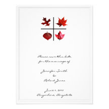 Herbst-Quadrat - Fall-Blattentwurf in der roten Or Personalisierte Ankündigung