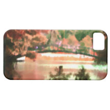 Herbst-Scene See-Brücken-Aquarell iPhone 5 Etui