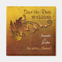 Herbst verlässt Hochzeit - Save the Date Magnets