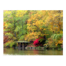 Herbstfarben durch den See Central Park Postkarte