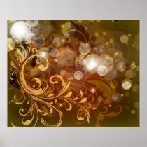 Herbstliches Wirbel und Lichter Plakat poster