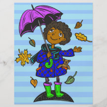 Herbstsaison-Mädchen Personalisierte Flyer