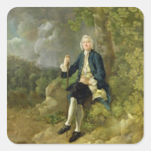 Herr Clayton Jones, c.1744-45 (Öl auf Leinwand) Quadrataufkleber