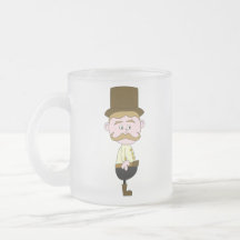Herr mit dem Schnurrbart und Spitzenhut Teetasse