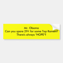 Herr ObamaCan ersparen Sie 29¢ für etwas SpitzenRa Autosticker