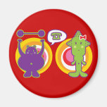 Herr Purple u. Fräulein Green Cute Cartoon Charact Magnets