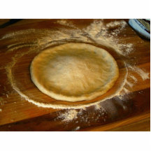 Herstellung des Pizza-Teigs in meiner Küche Fotofigur