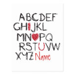 Herz ABCs I Sie personalisiert Postkarte