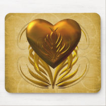 Herz aus Gold mousepads