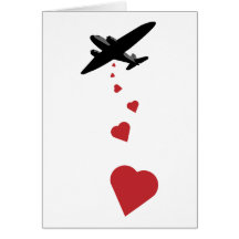 Herz-Bomber - machen Sie Liebe-nicht Krieg Karte