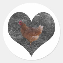 Herz-geformte Huhn-Aufkleber