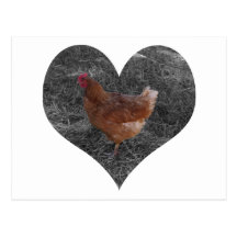 Herz-geformte Huhn-Postkarte